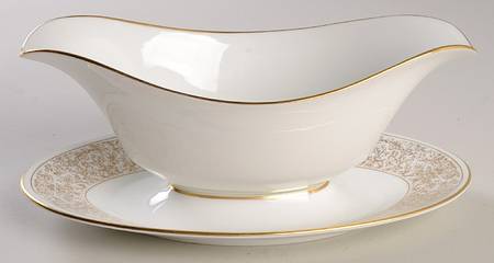 Georgian Court Gravy Boat with Attached Underplate by Oxford (Div of Lenox)