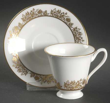 Golden Dawn Footed Demitasse Cup & Saucer Set