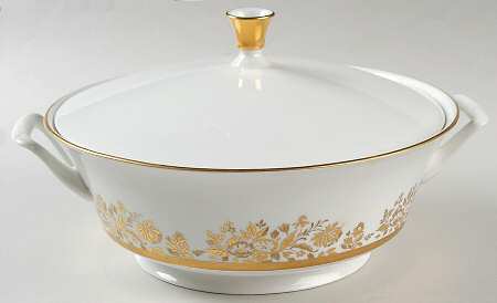 Golden Dawn Round Covered Vegetable by Oxford (Div of Lenox)