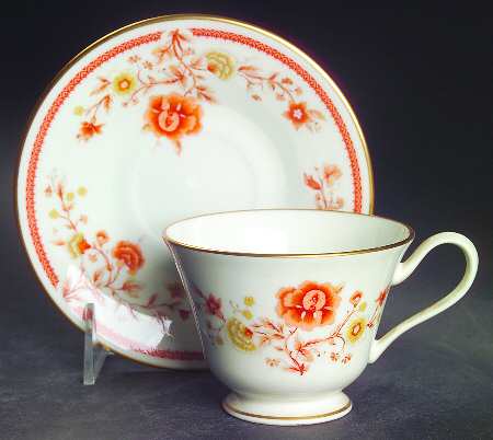 Lotus Garden Footed Cup & Saucer Set