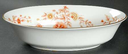 Lotus Garden 10" Oval Vegetable Bowl
