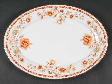 Lotus Garden 13" Oval Serving Platter