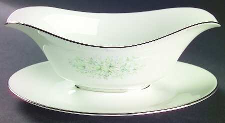 Meadowlark Gravy Boat with Attached Underplate by Oxford (Div of Lenox)