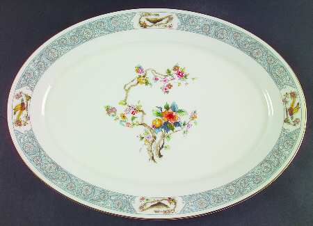 Ming Blossom 16" Oval Serving Platter