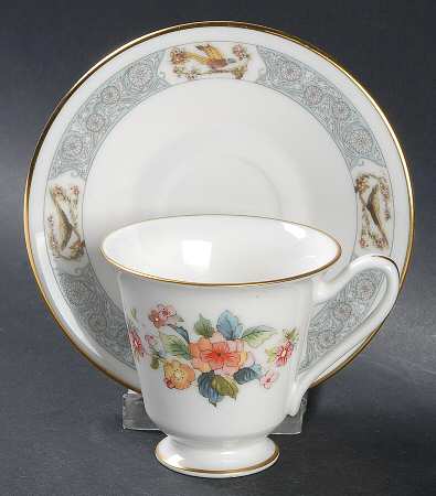 Ming Blossom Footed Demitasse Cup & Saucer Set