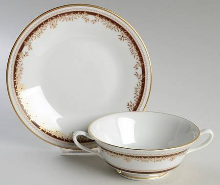 Palace Court Footed Cream Soup Bowl & Saucer Set