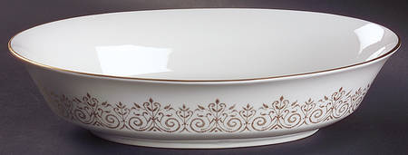 Petit Point 8" Oval Vegetable Bowl