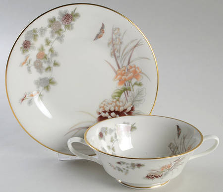 Tranquility Footed Cream Soup Bowl & Saucer Set