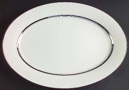 White Echo 13" Oval Serving Platter