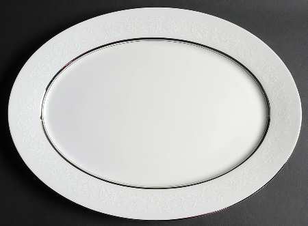 White Echo 17" Oval Serving Platter by Oxford (Div of Lenox)