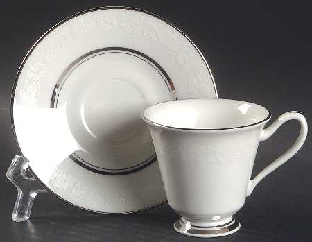 White Echo Footed Demitasse Cup & Saucer Set