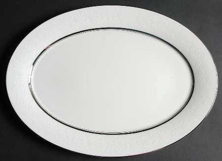 White Echo 16" Oval Serving Platter