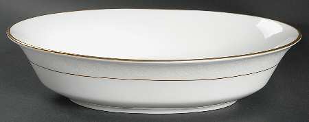 White Lace 10" Oval Vegetable Bowl by Oxford (Div of Lenox)