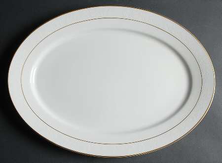 White Lace 17" Oval Serving Platter