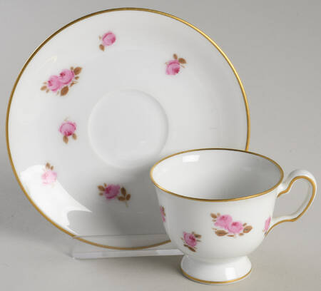 Rose Footed Demitasse Cup & Saucer Set
