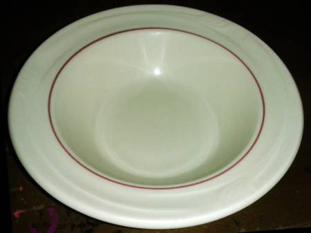Accent Burgundy Rim Soup Bowl