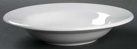 Rolled Edge Bright White Large Rim Soup Bowl