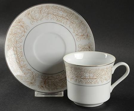 Golden Glow Flat Cup & Saucer Set
