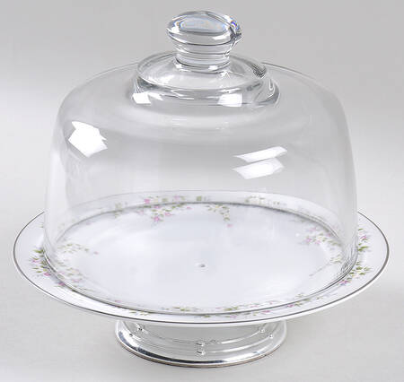 Grandeur 6 1/2"-7 1/2" Footed Cheese Plate w/ Glass Dome HC