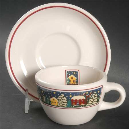 Holiday Harbor Flat Cup & Saucer Set