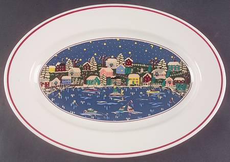 Holiday Harbor 15" Oval Serving Platter