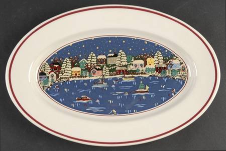 Holiday Harbor 13" Oval Serving Platter
