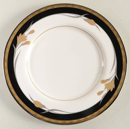 24K Black Bread & Butter Plate