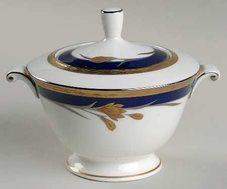 24K Cobalt Blue Sugar Bowl & Lid