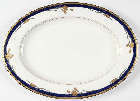 24K Cobalt Blue 15" Oval Serving Platter