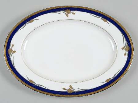 24K Cobalt Blue 12" Oval Serving Platter