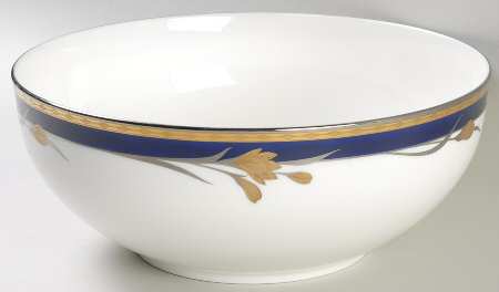 24K Cobalt Blue 8" Round Vegetable Bowl