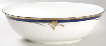 24K Cobalt Blue 9" Oval Vegetable Bowl