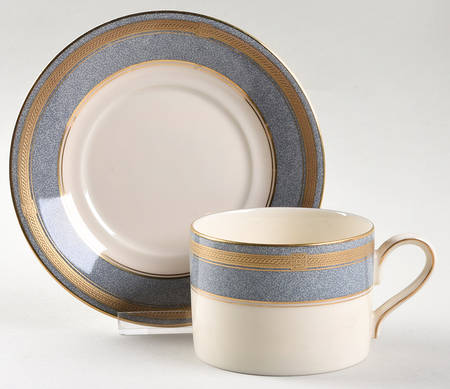 Baronesse Gray Flat Cup & Saucer Set