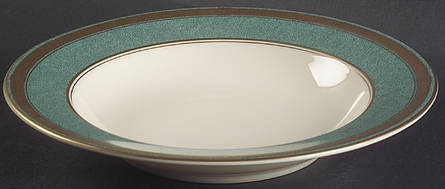 Baronesse Teal Rim Soup Bowl