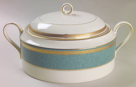 Baronesse Teal Round Covered Vegetable