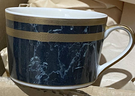 Black Travertine Flat Cup