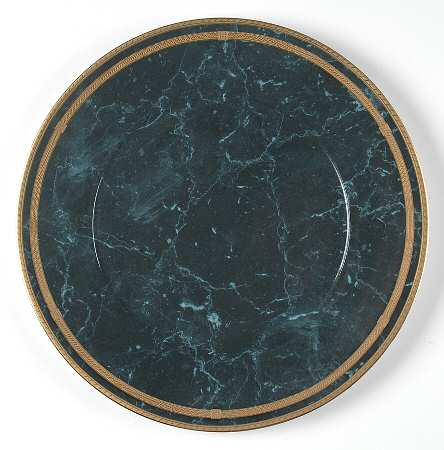 Black Travertine 12" Chop Plate (Round Platter)