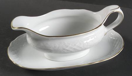 Dresden Gold Gravy Boat & Underplate (Relish/Butter)