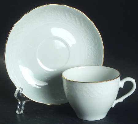 Dresden Gold Flat Cup & Saucer Set