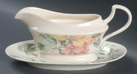 English Tapestry Gravy Boat & Underplate