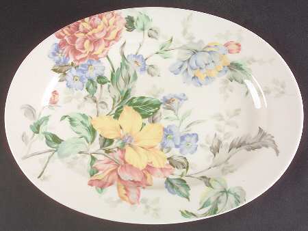 English Tapestry 13" Oval Serving Platter