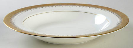Golden Coin Rim Soup Bowl
