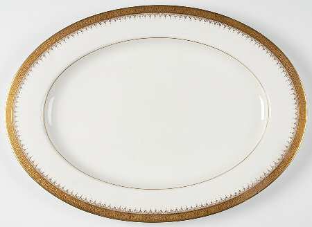 Golden Coin 17" Oval Serving Platter