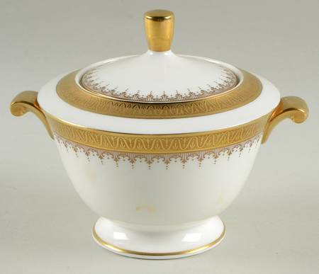 Golden Coin Sugar Bowl & Lid