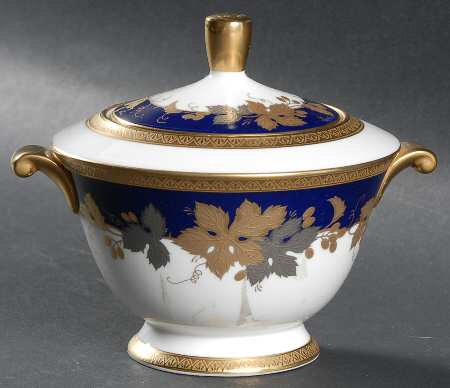 Gold Leaf Sugar Bowl & Lid