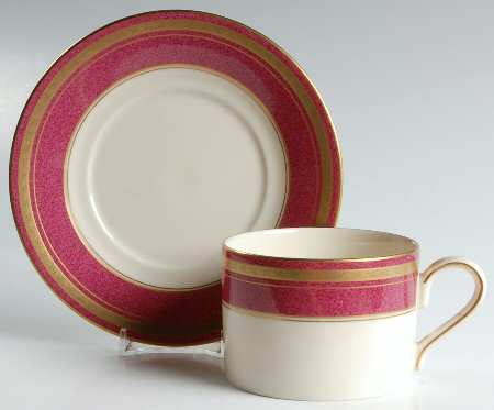 Imperial Ruby Flat Cup & Saucer Set