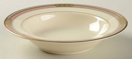 Insignia Pink Gray Rim Fruit/Dessert (Sauce) Bowl