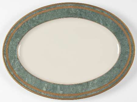 Jade Travertine 15" Oval Serving Platter