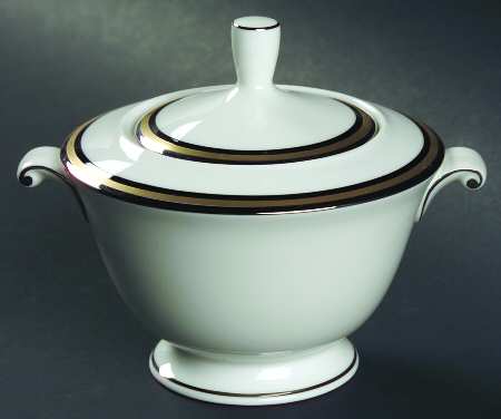 Mixed Media Black Sugar Bowl & Lid