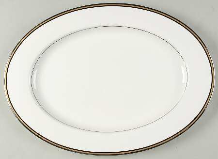 Mixed Media Black 17" Oval Serving Platter